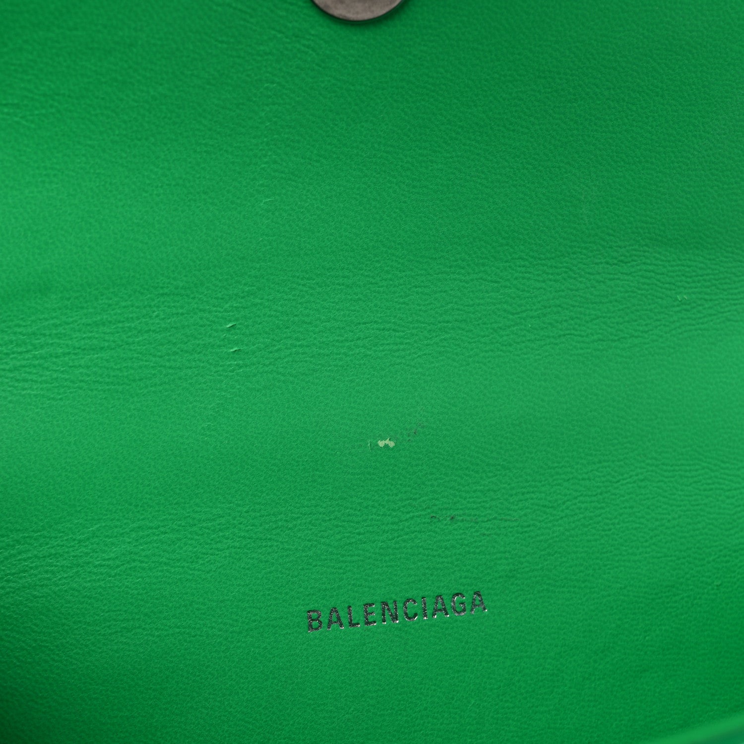 Balenciaga Shiny Calfskin Tonal B Crocodile Embossed Hourglass Top Handle Bag XS Vivid Green 10 of 11