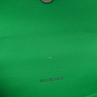 Balenciaga Shiny Calfskin Tonal B Crocodile Embossed Hourglass Top Handle Bag XS Vivid Green 10 of 11