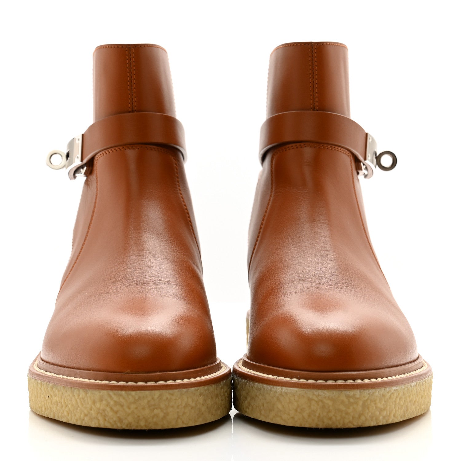 Hermes Heritage Calfskin History Ankle Boots 35.5 Naturel 2 of 11