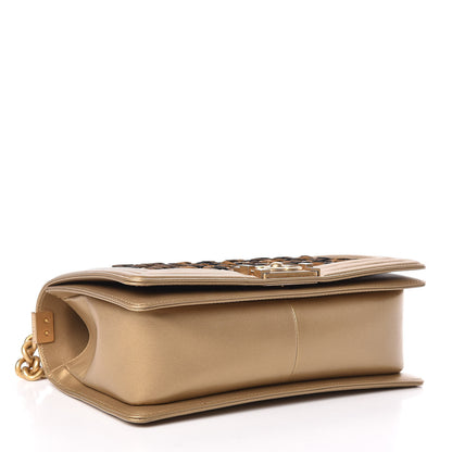 Chanel Metallic Lambskin Medium Scaled Boy Flap Gold 4 of 11