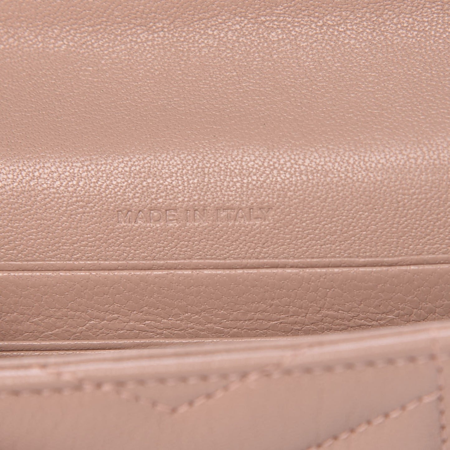 Lambskin Mixed Matelasse Chevron Small Monogram Envelope Wallet Nude