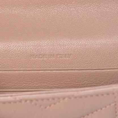 Saint Laurent Lambskin Mixed Matelasse Chevron Small Monogram Envelope Wallet Nude 7 of 10