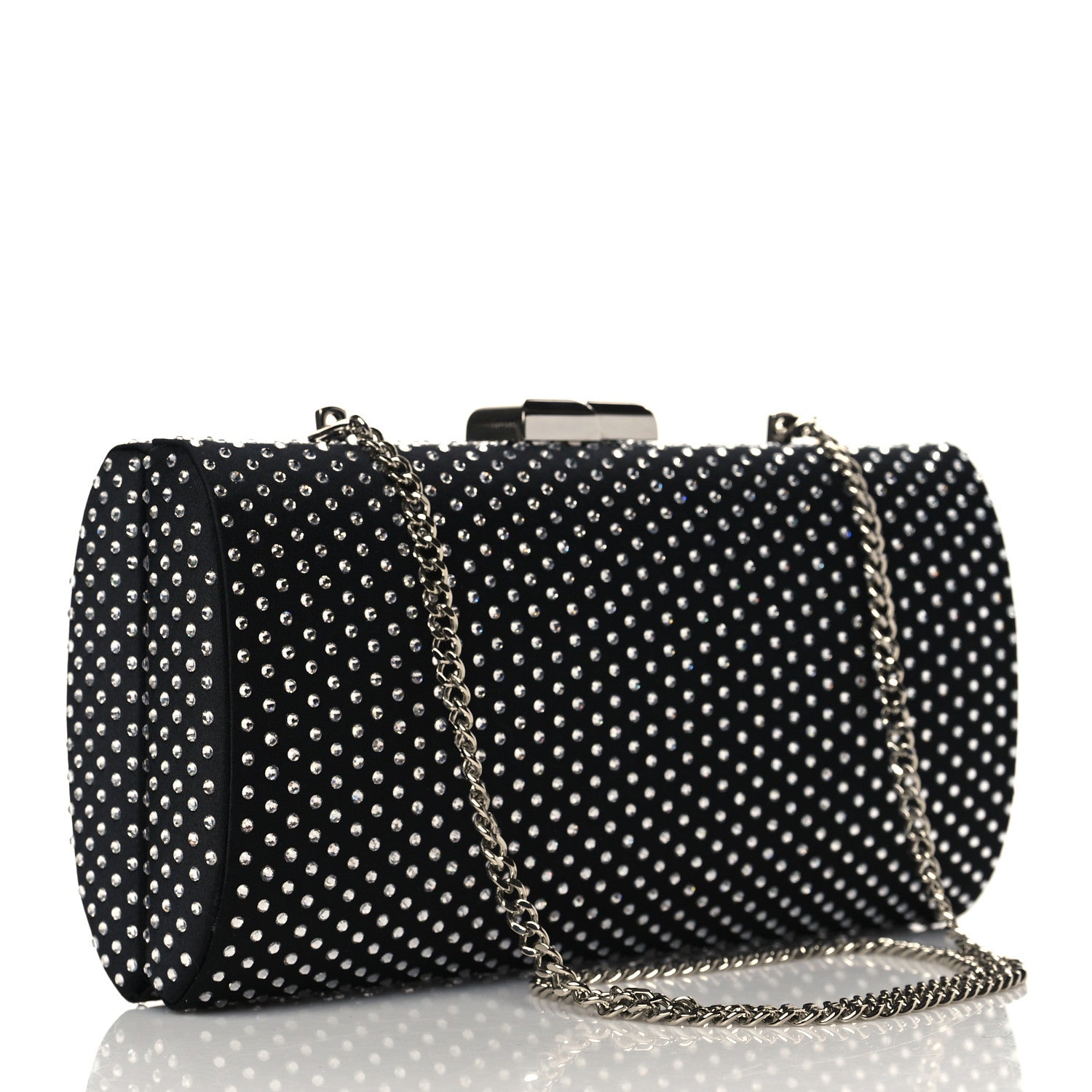 Jimmy Choo Satin Crystal Karlie Clutch Black 2 of 8
