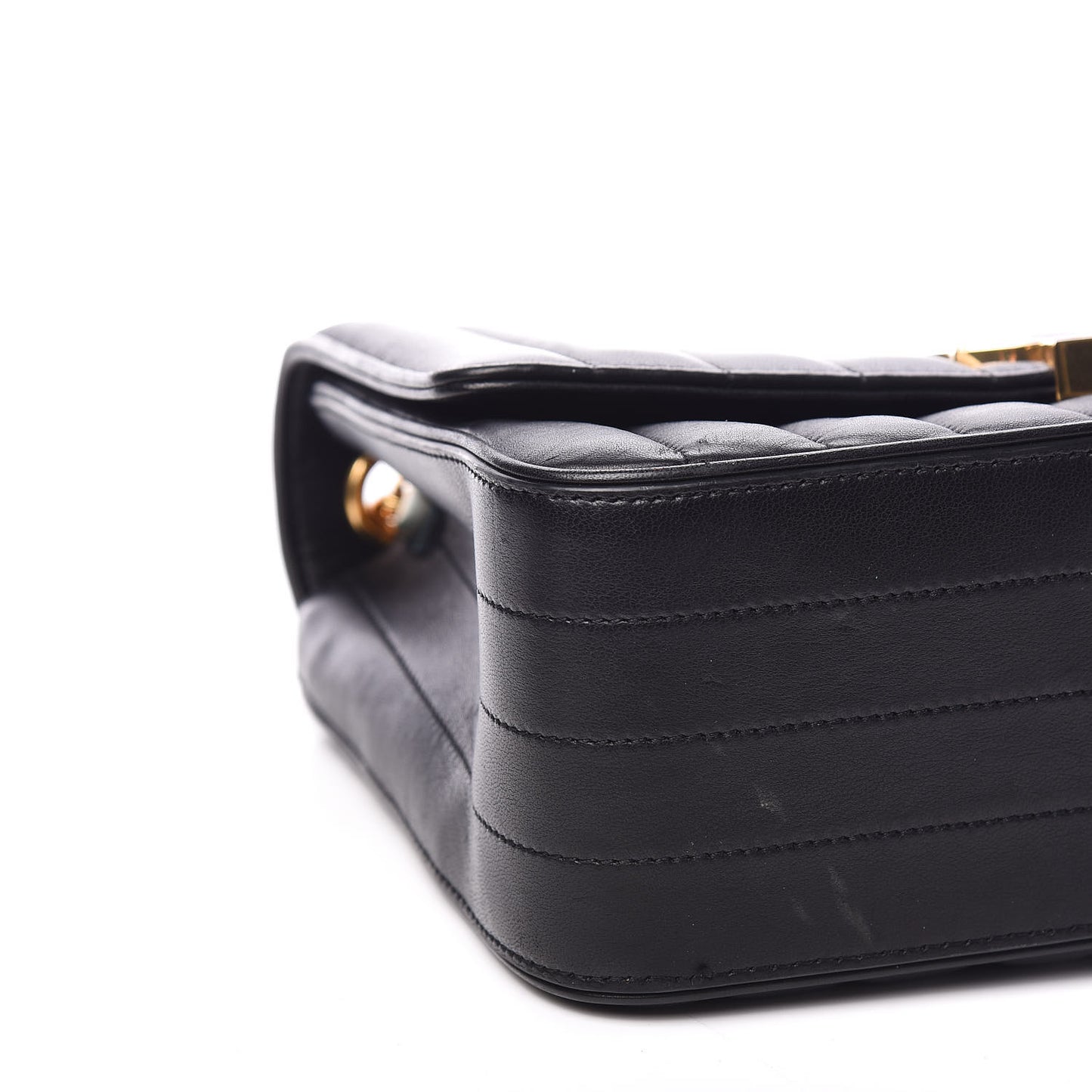 Lambskin Matelasse Monogram Large Vicky Chain Bag Black