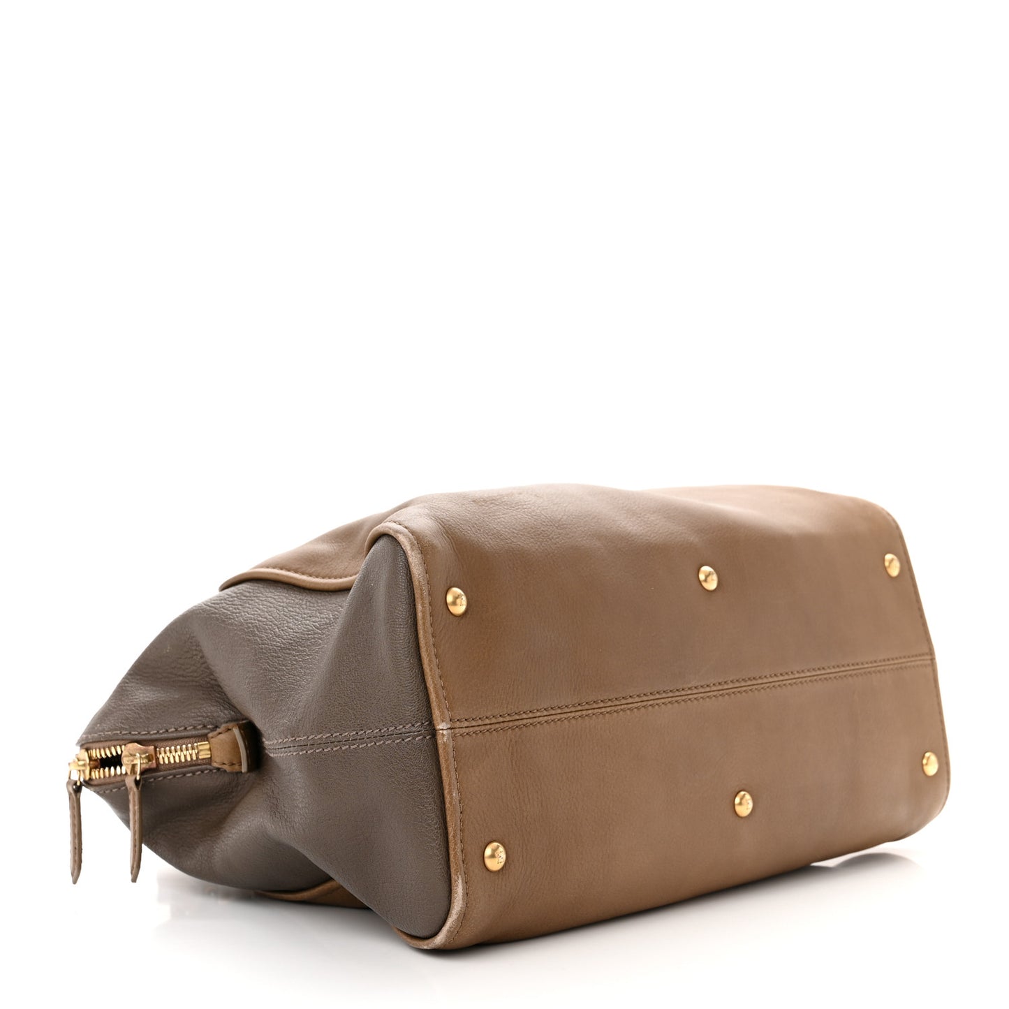 Capra Vitello Saddle Colorblock Large Chameleon Tote Grigio