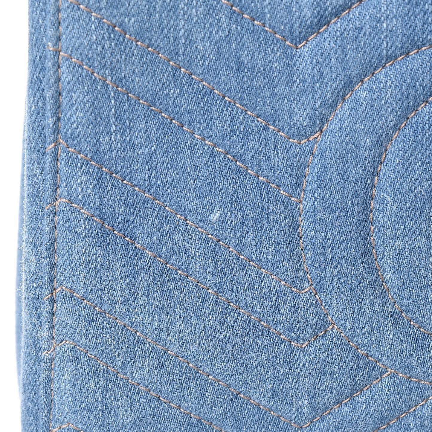 Denim Matelasse Small Pearly GG Marmont Tote Blue