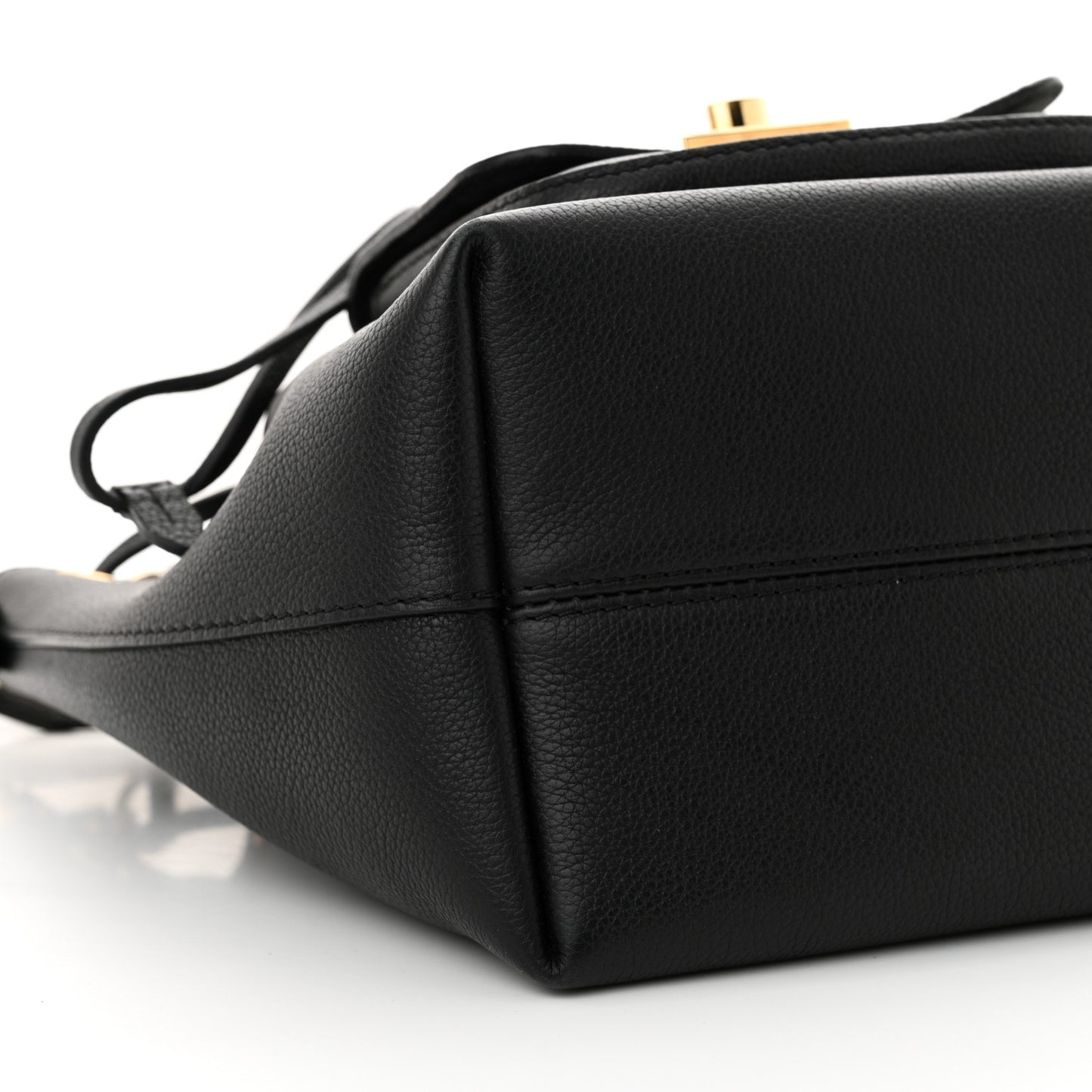 Calfskin Lockme Bucket MM Black