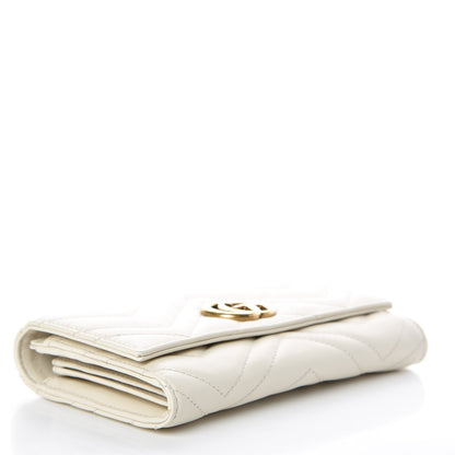 Gucci Calfskin Matelasse GG Marmont Continental Wallet Mystic White 4 of 9