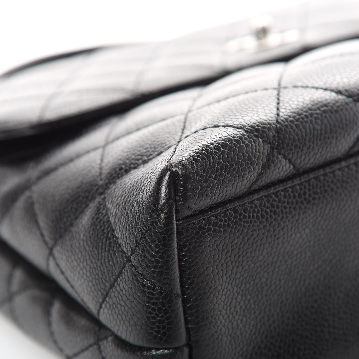Chanel Caviar Quilted Jumbo Kelly Flap Black 9 of 12