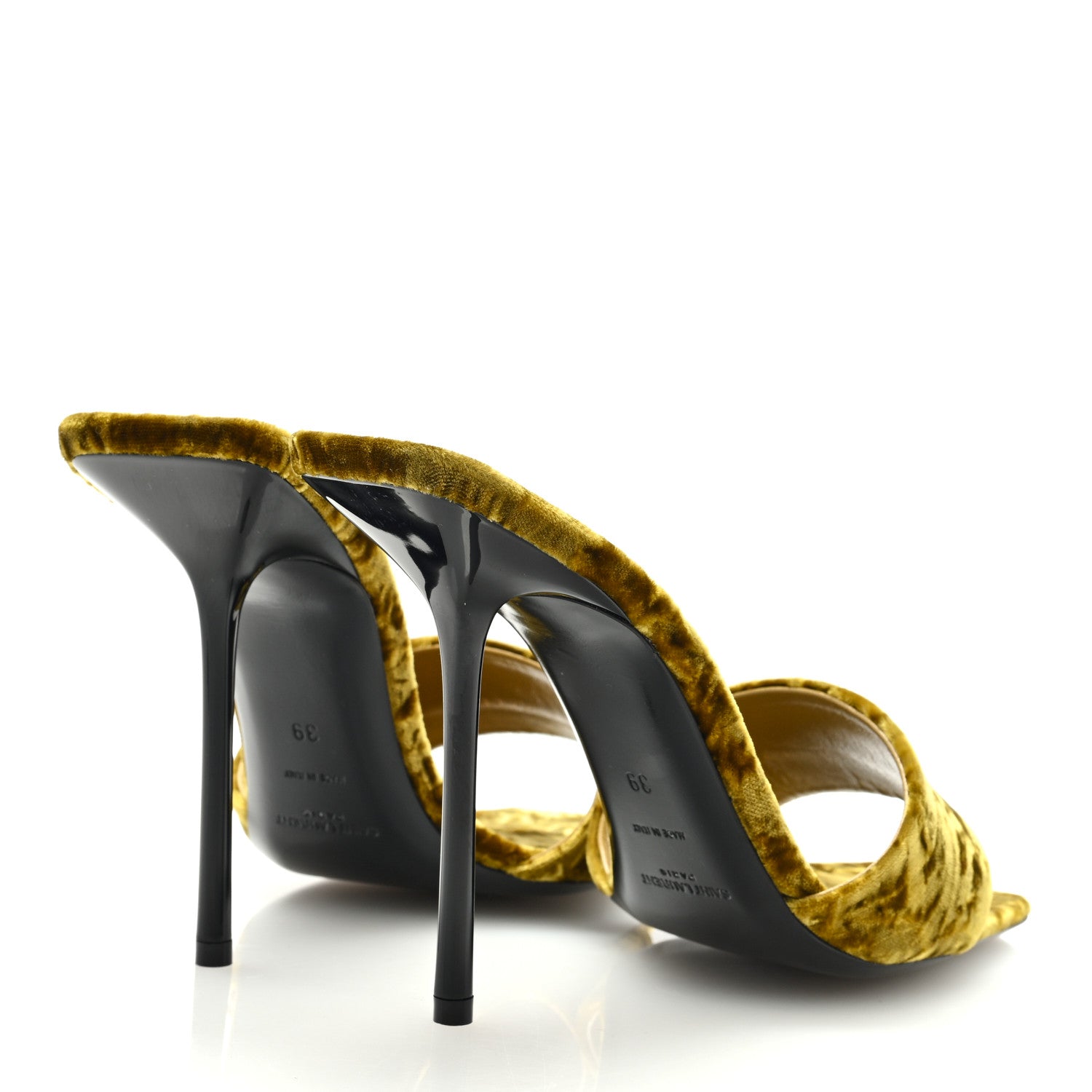 Saint Laurent Velvet Baliqua 105 Mule Sandals 39 Yellow 4 of 7