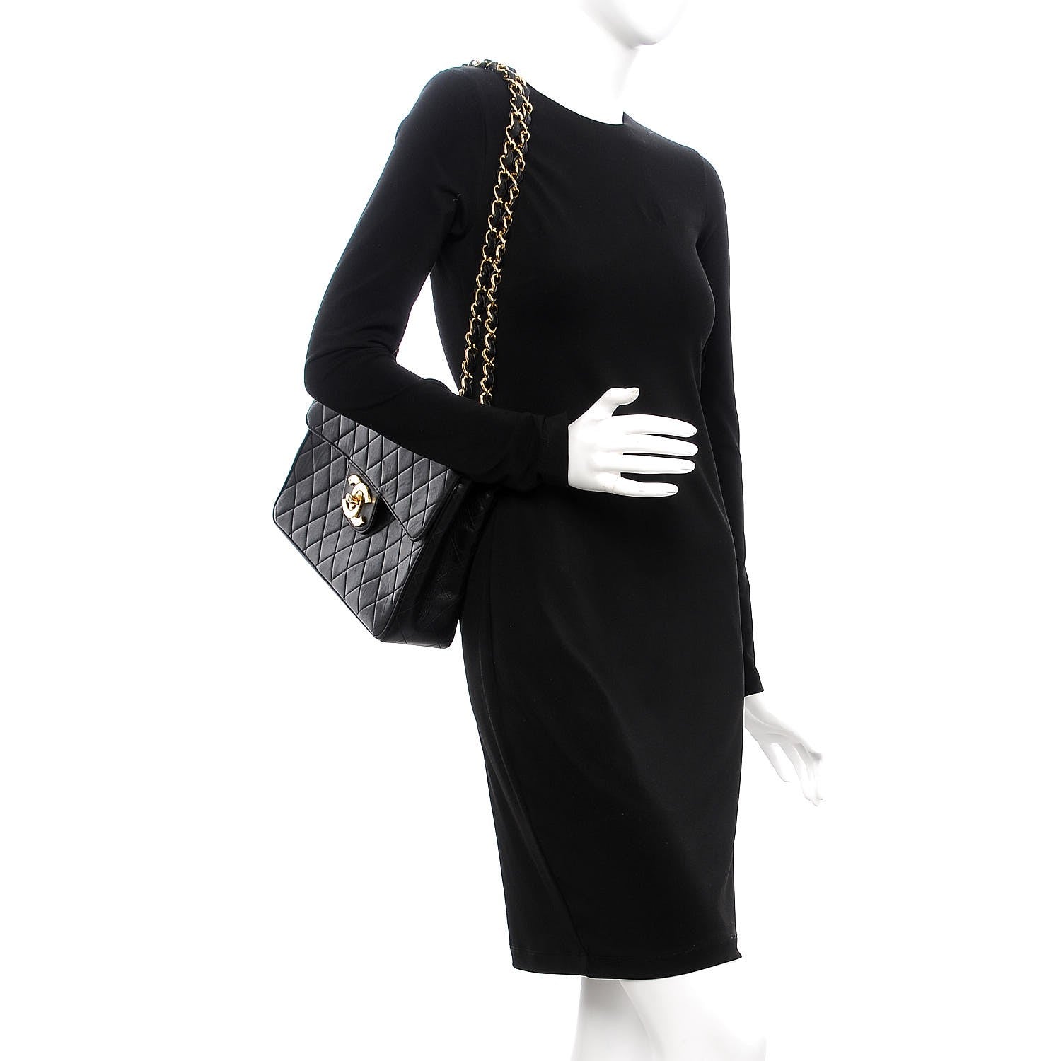 Chanel Lambskin Quilted Jumbo Single Flap Black 3 of 11