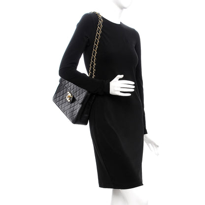 Chanel Lambskin Quilted Jumbo Single Flap Black 3 of 11