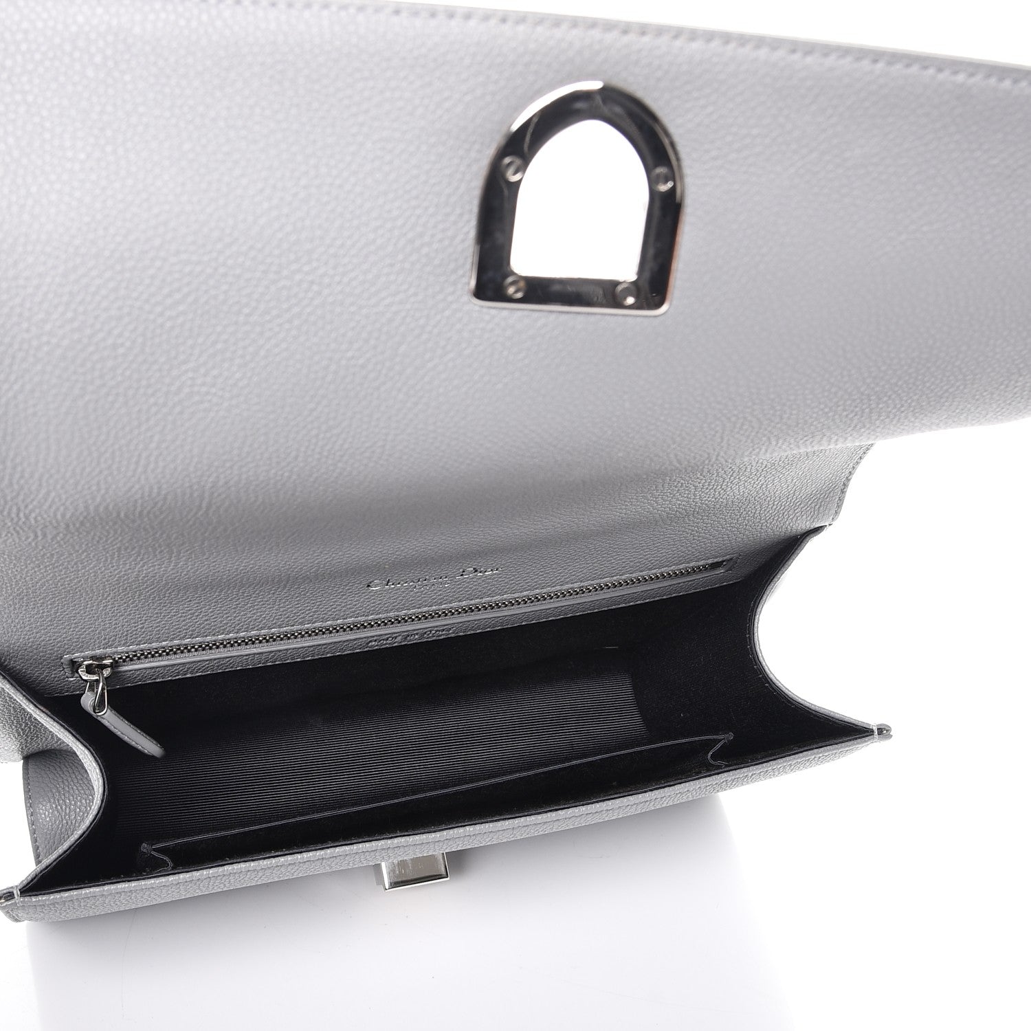 Christian Dior Grained Calfskin Medium Diorama Flap Bag Gris 5 of 8
