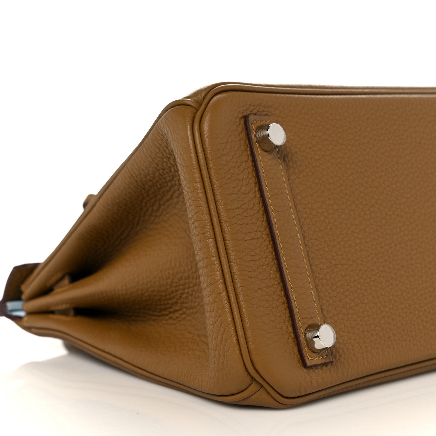 Hermes Togo Verso Birkin 25 Bronze Dore Bleu Brume 6 of 34