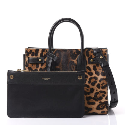 Saint Laurent Pony Effect Calfskin Leopard Print Baby Supple Sac De Jour 10 of 10