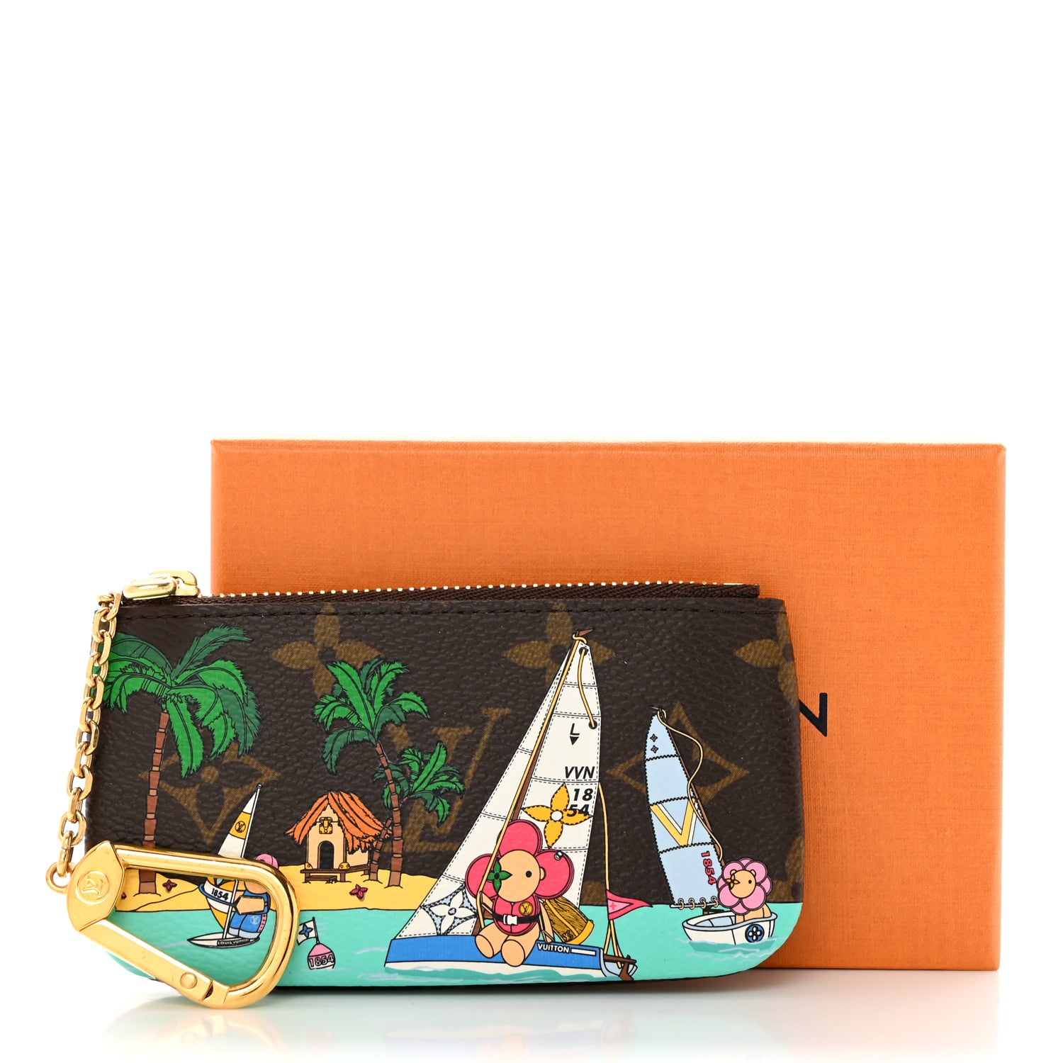 Louis Vuitton Monogram 2023 Christmas Animation Sailing Vivienne Key Pouch Dragonfruit Pink 7 of 7