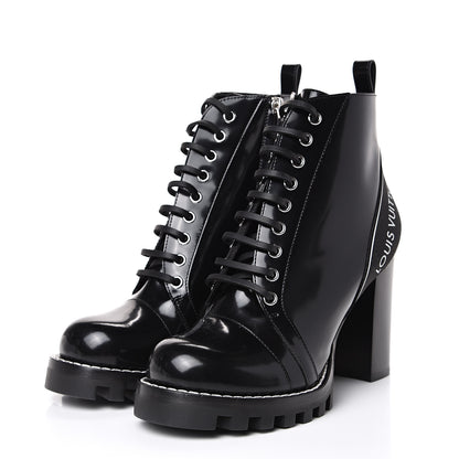Louis Vuitton Glazed Calfskin Star Trail Ankle Boots 39.5 Black 3 of 9