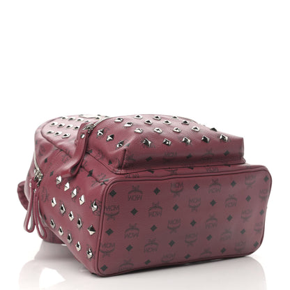 MCM Visetos Studded Medium Stark Backpack Scooter Red 3 of 12