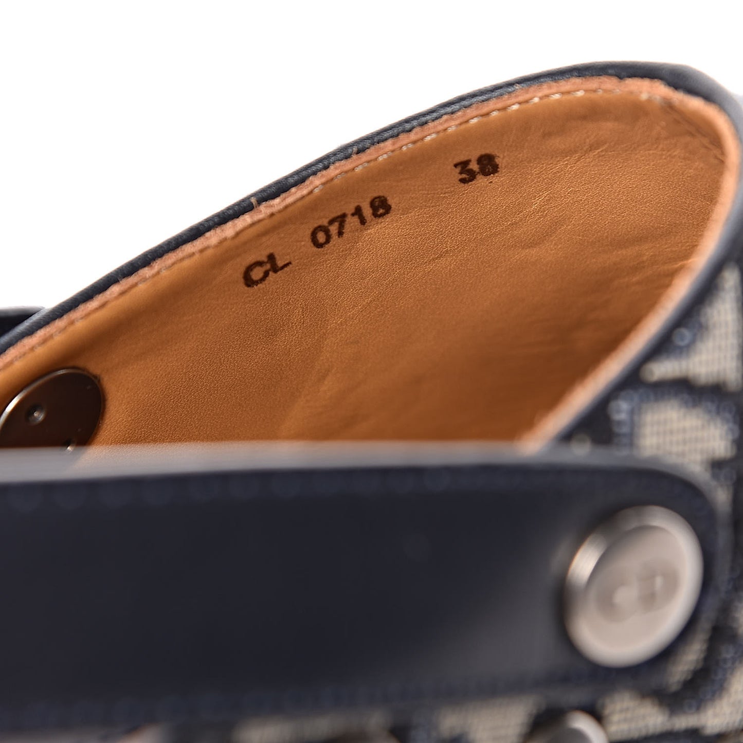 Canvas Oblique Diorquake 20mm Slingback Clogs 38 Deep Blue