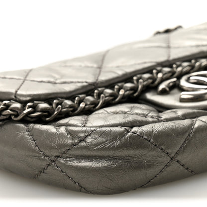 Chanel Metallic Aged Calfskin Mini Chain Me Flap Pewter 17 of 19
