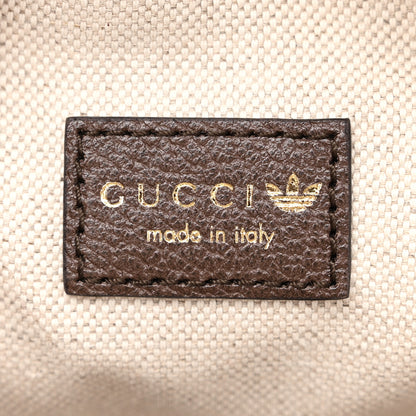 Gucci X ADIDAS Crystal Vintage Monogram Textured Dollar Calfskin Web Trefoil Small Ophidia Round Shoulder Bag Mid Natural Nut Off White New Acero 6 of 10