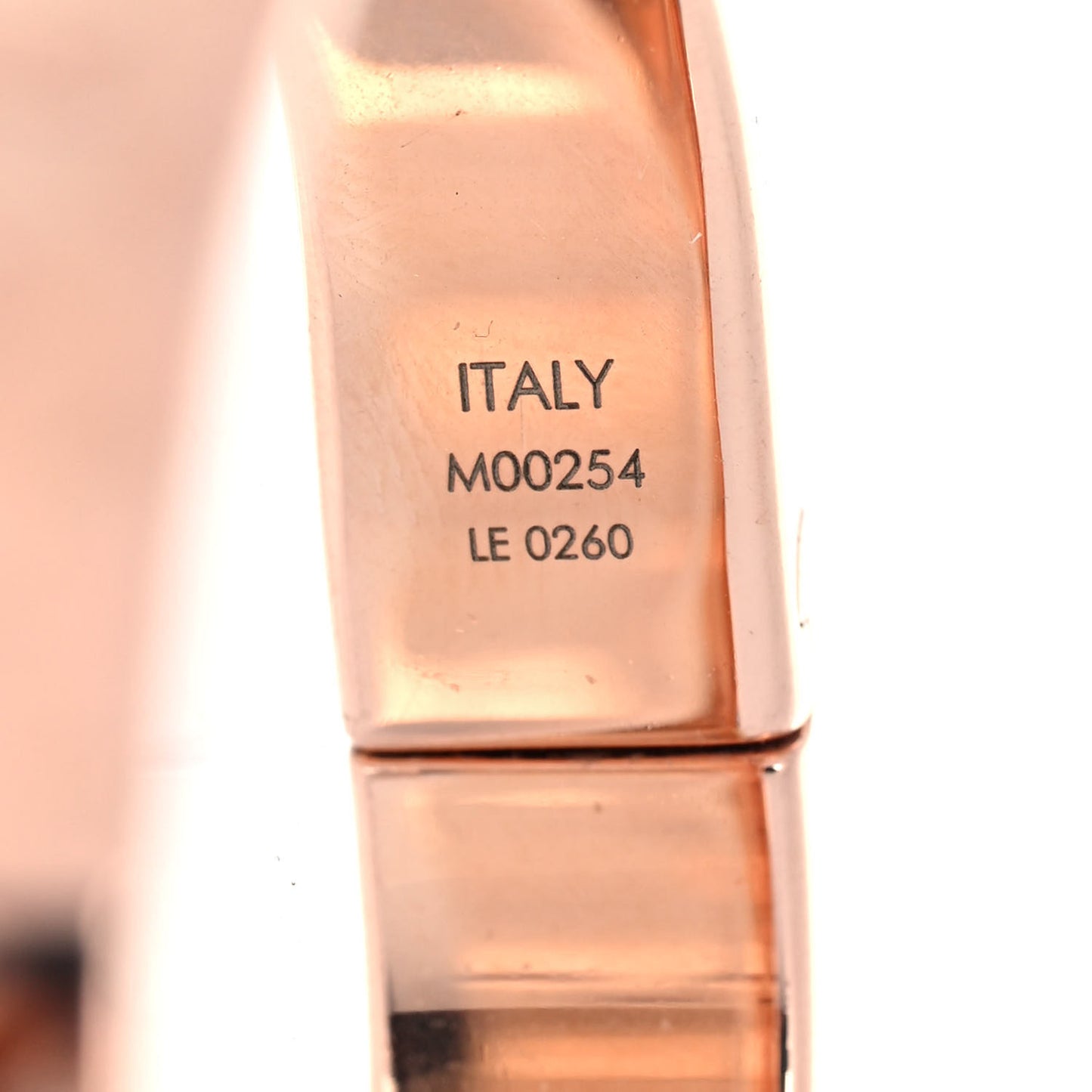 Brass Monogram Nanogram Cuff M Pink Gold