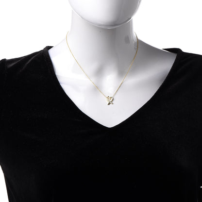 Tiffany 18K Yellow Gold Diamond Small Paloma Picasso Loving Heart Pendant Necklace 2 of 7