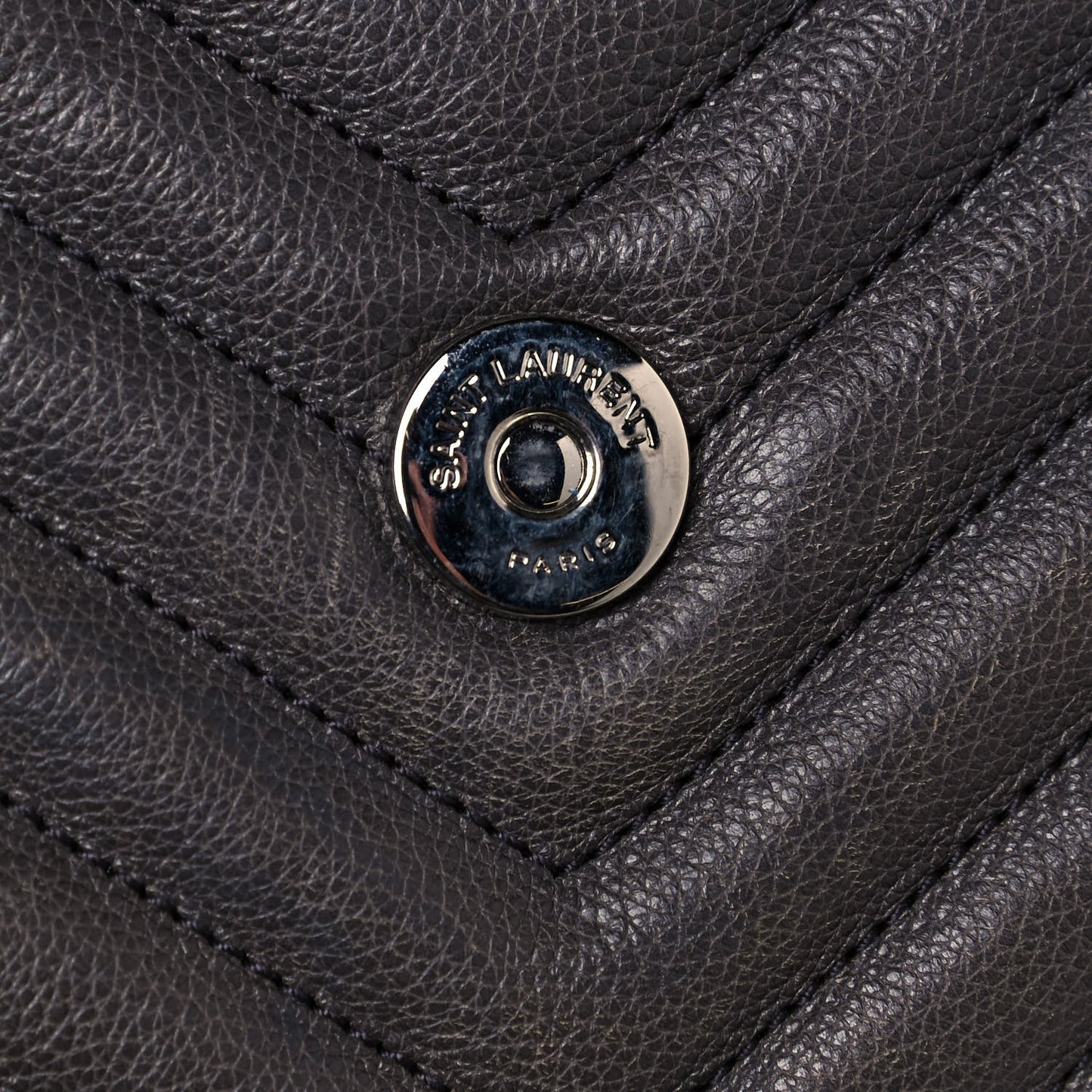 Sheepskin Matelasse Chevron Monogram Medium College Bag Asphalt