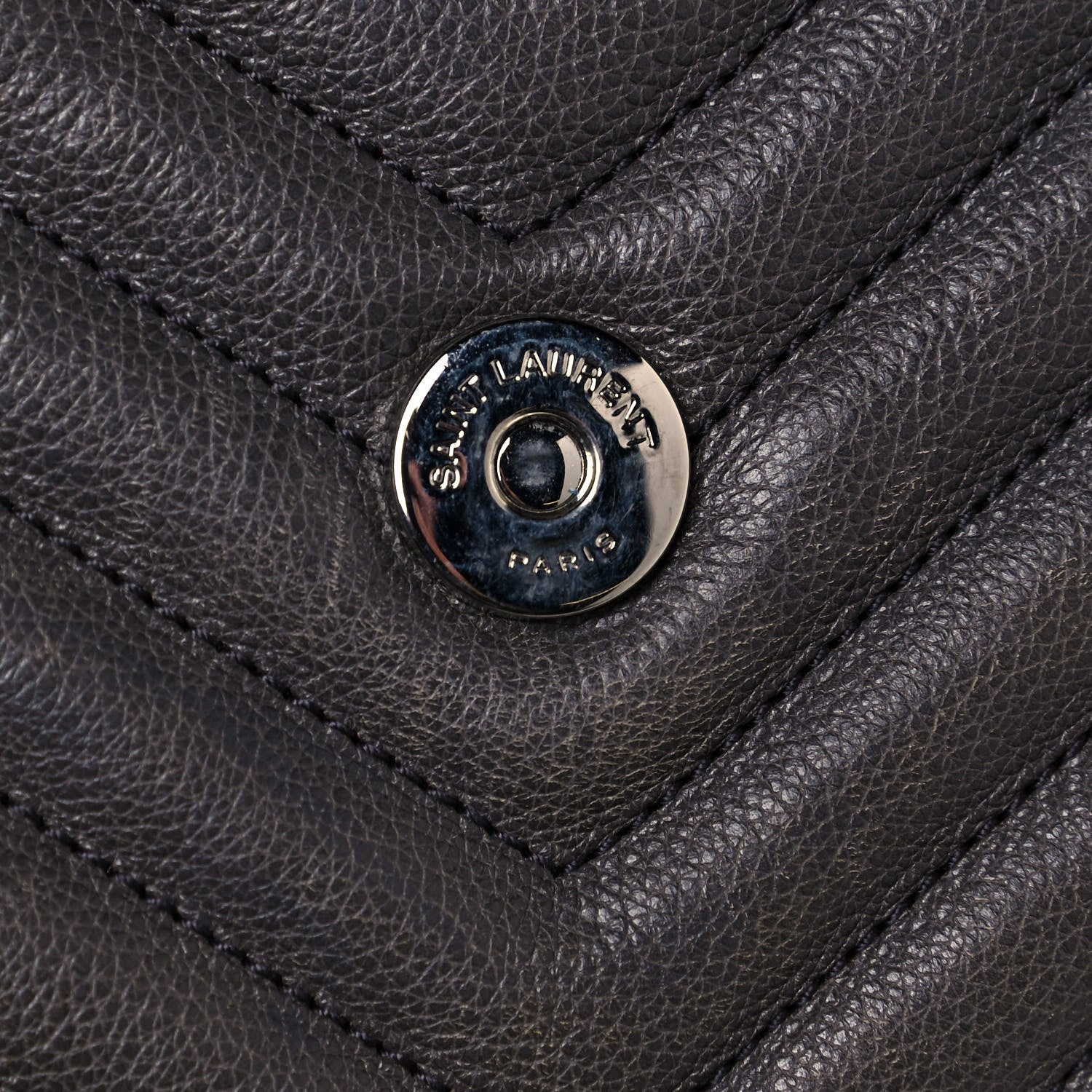 Saint Laurent Sheepskin Matelasse Chevron Monogram Medium College Bag Asphalt 11 of 13