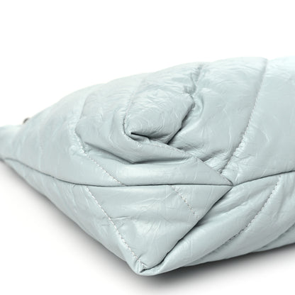 Balenciaga Crushed Calfskin Quilted Crush Small Tote Bag Light Blue 9 of 11