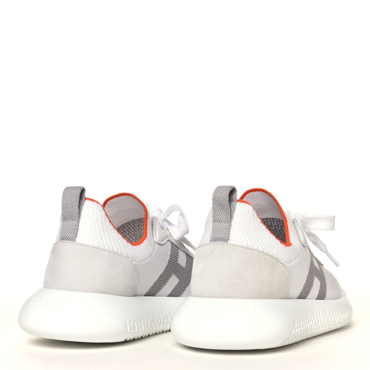 Knit Suede Goatskin Womens Crew Sneakers 35 White Gris