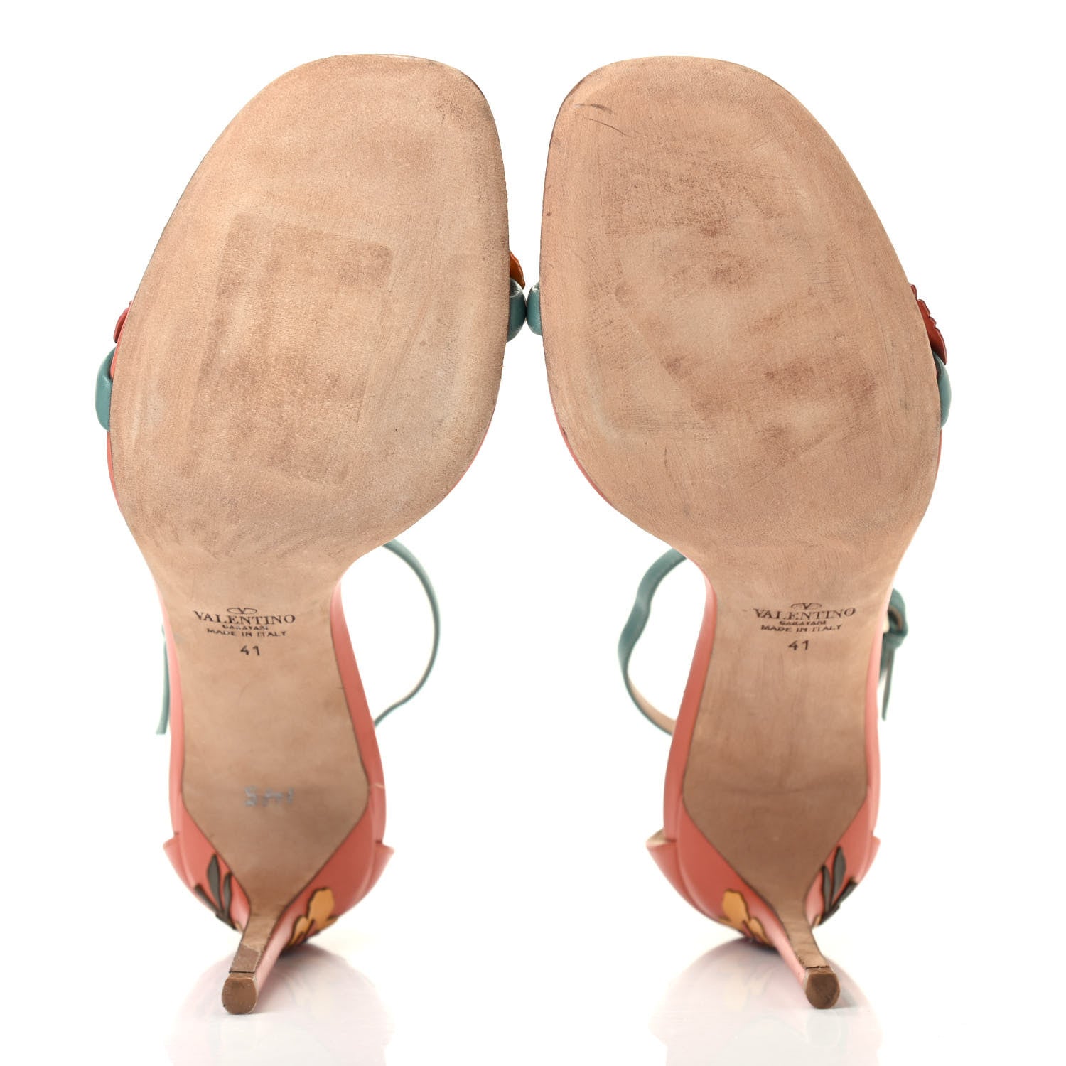 Valentino Garavani Calfskin Floral Sandals 41 Multicolor 5 of 7