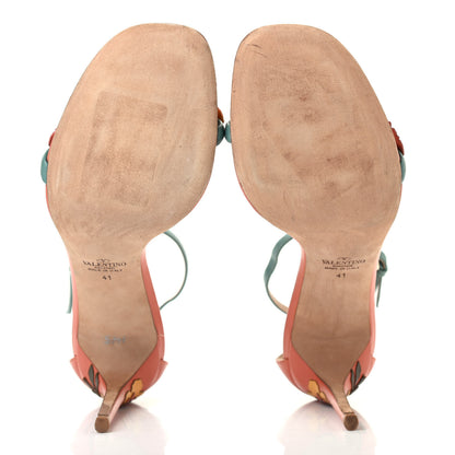 Valentino Garavani Calfskin Floral Sandals 41 Multicolor 5 of 7
