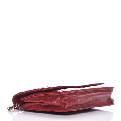 Chanel Caviar Quilted Wallet on Chain WOC Red 4 of 9