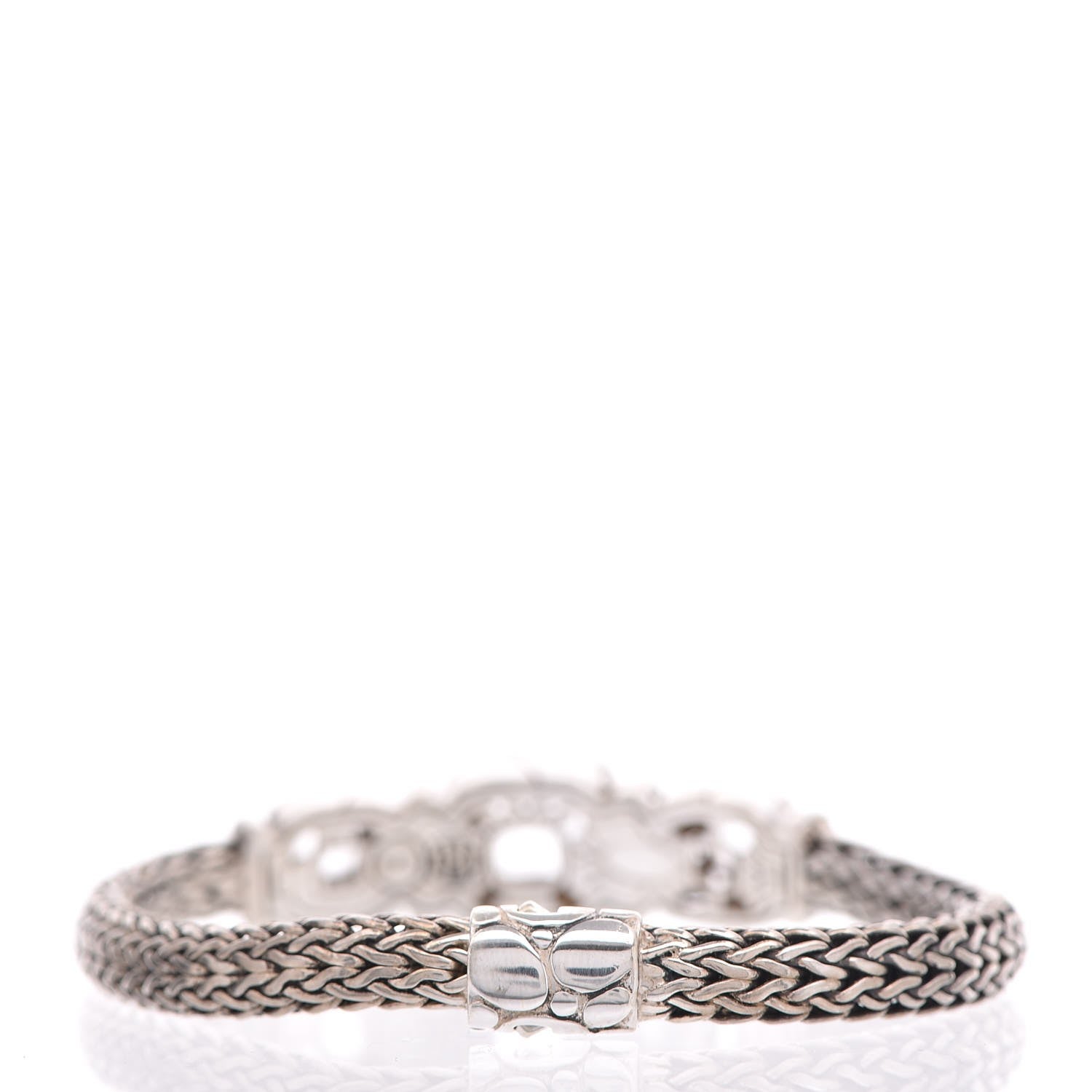 John Hardy Sterling Silver White Topaz Three Station Kali Classic Chain Bracelet 4 of 5