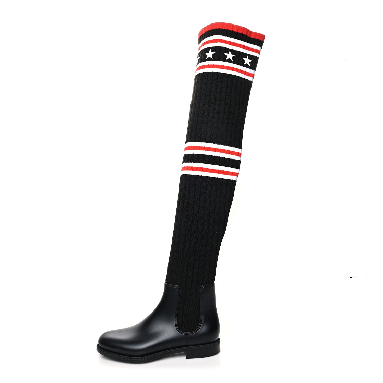 Givenchy Knit Rubber Storm Over The Knee Boots 37 Black 1 of 6