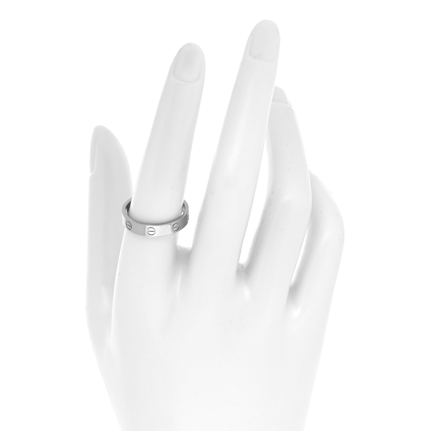 Cartier 18K White Gold 4mm LOVE Wedding Band Ring 57 8 2 of 4