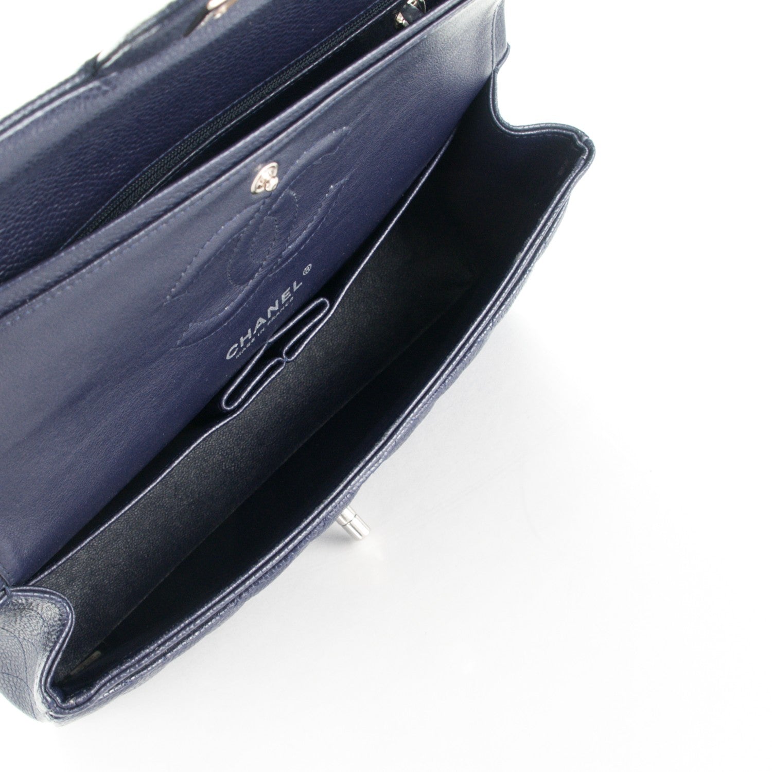 Chanel Caviar Quilted Medium Double Flap Navy 6 of 9