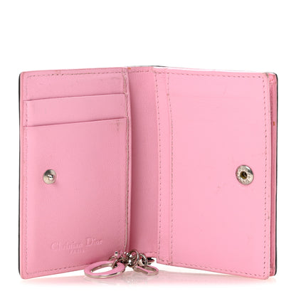 Christian Dior Lambskin Cannage Bi-Color Small Lady Dior Flap Card Holder Black Pink 5 of 7