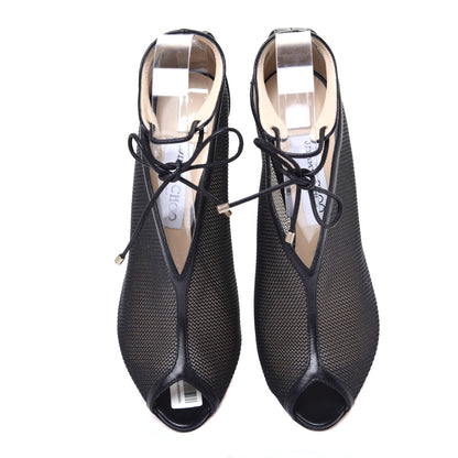 Jimmy Choo Techno Raffia Nappa Sayra 100 Ankle Booties 39 Black 5 of 8