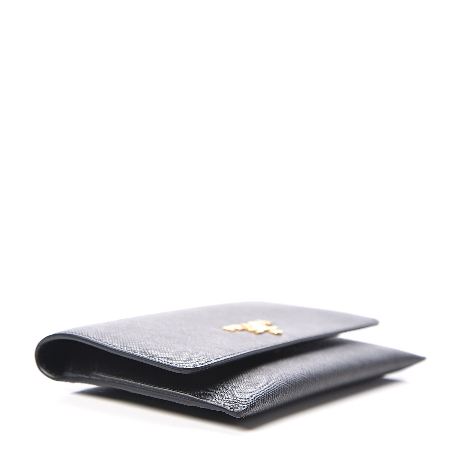 Prada Saffiano Metal Flap Card Holder Black 4 of 7