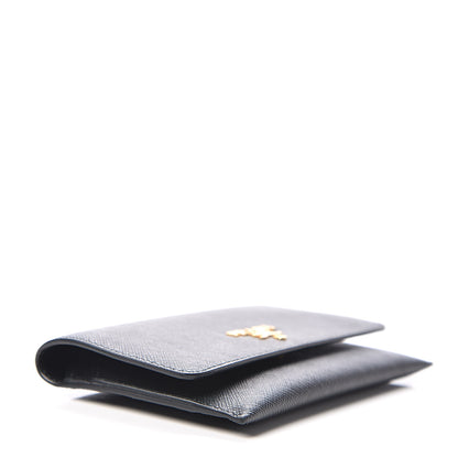 Prada Saffiano Metal Flap Card Holder Black 4 of 7