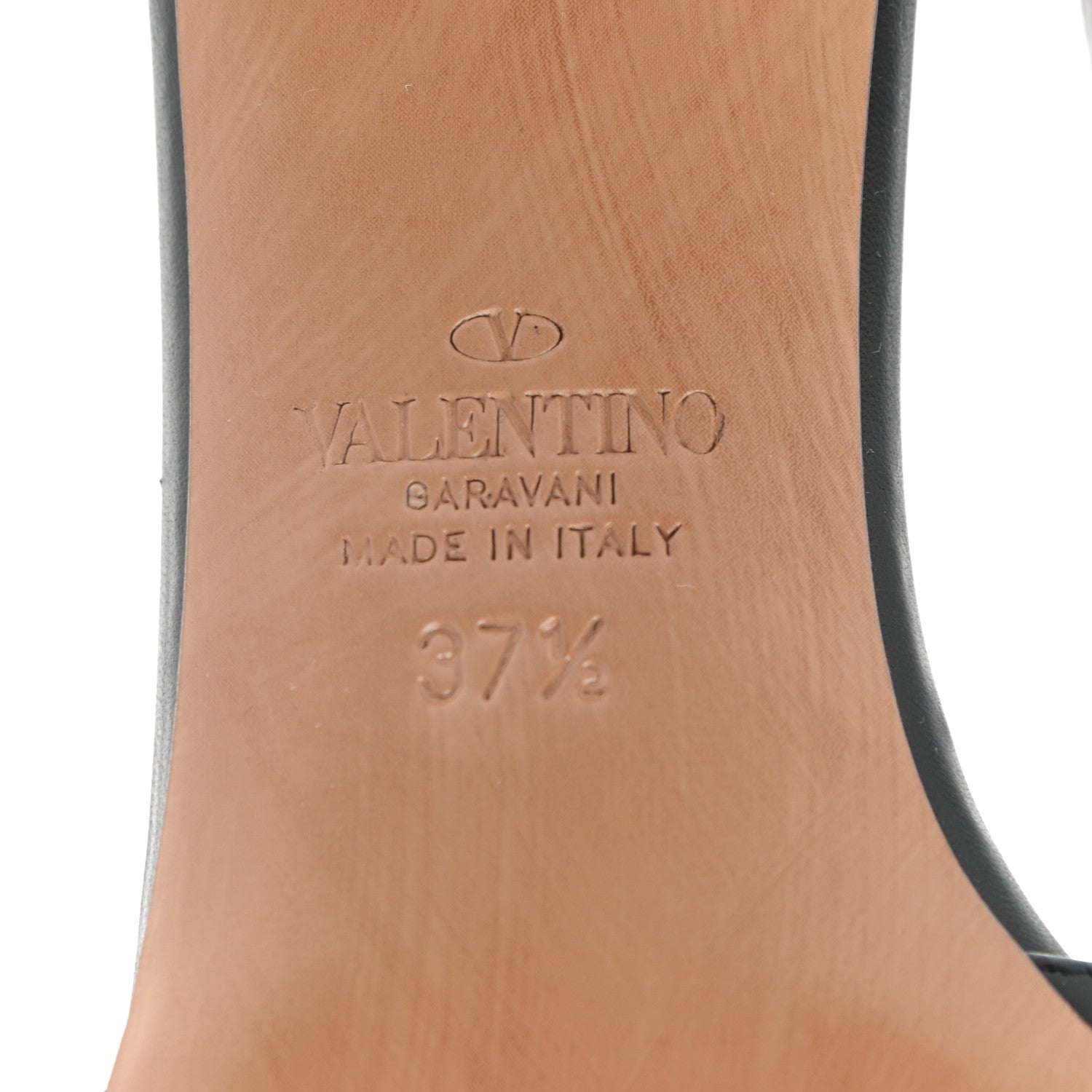 Valentino Garavani Calfskin Tonal Vlogo Slingback 40mm Pumps 37.5 Black 6 of 6