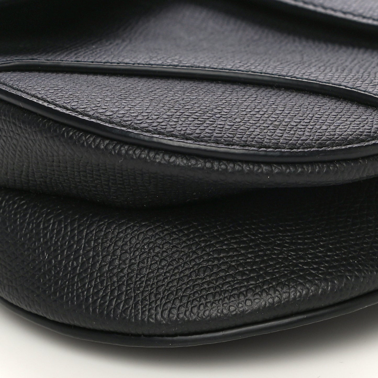 Grained Calfskin Mini Saddle Bag Black