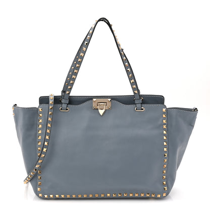 Valentino Garavani Calfskin Medium Rockstud Tote Blue 1 of 10