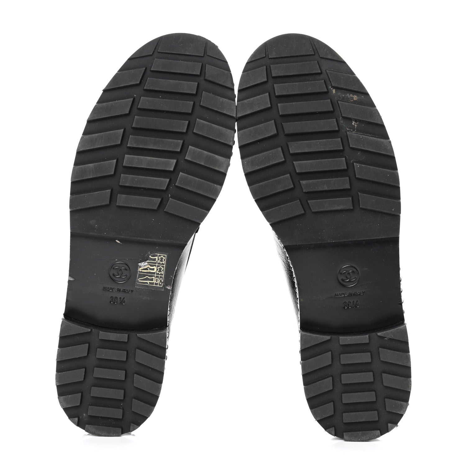 Chanel Crinkled Calfskin Velvet CC Chain Mocassin Loafers 39.5 Black 5 of 7