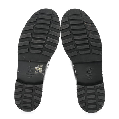 Chanel Crinkled Calfskin Velvet CC Chain Mocassin Loafers 39.5 Black 5 of 7