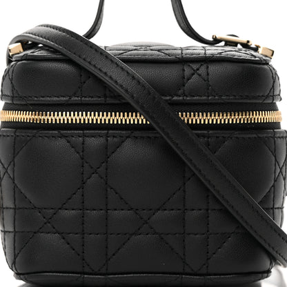 Christian Dior Lambskin Cannage Micro Lady Dior Vanity Case Black 8 of 13