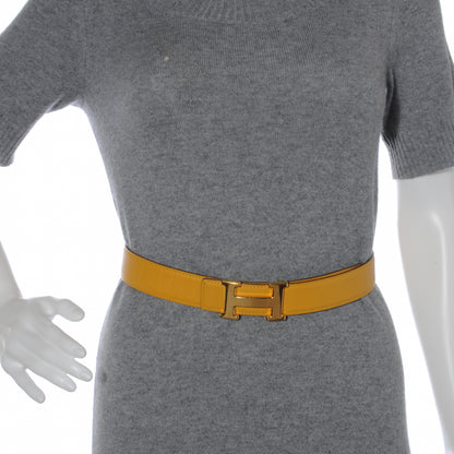 Hermes Courchevel Reversible Constance 32mm H Belt Jaune and Indigo 70 2 of 6