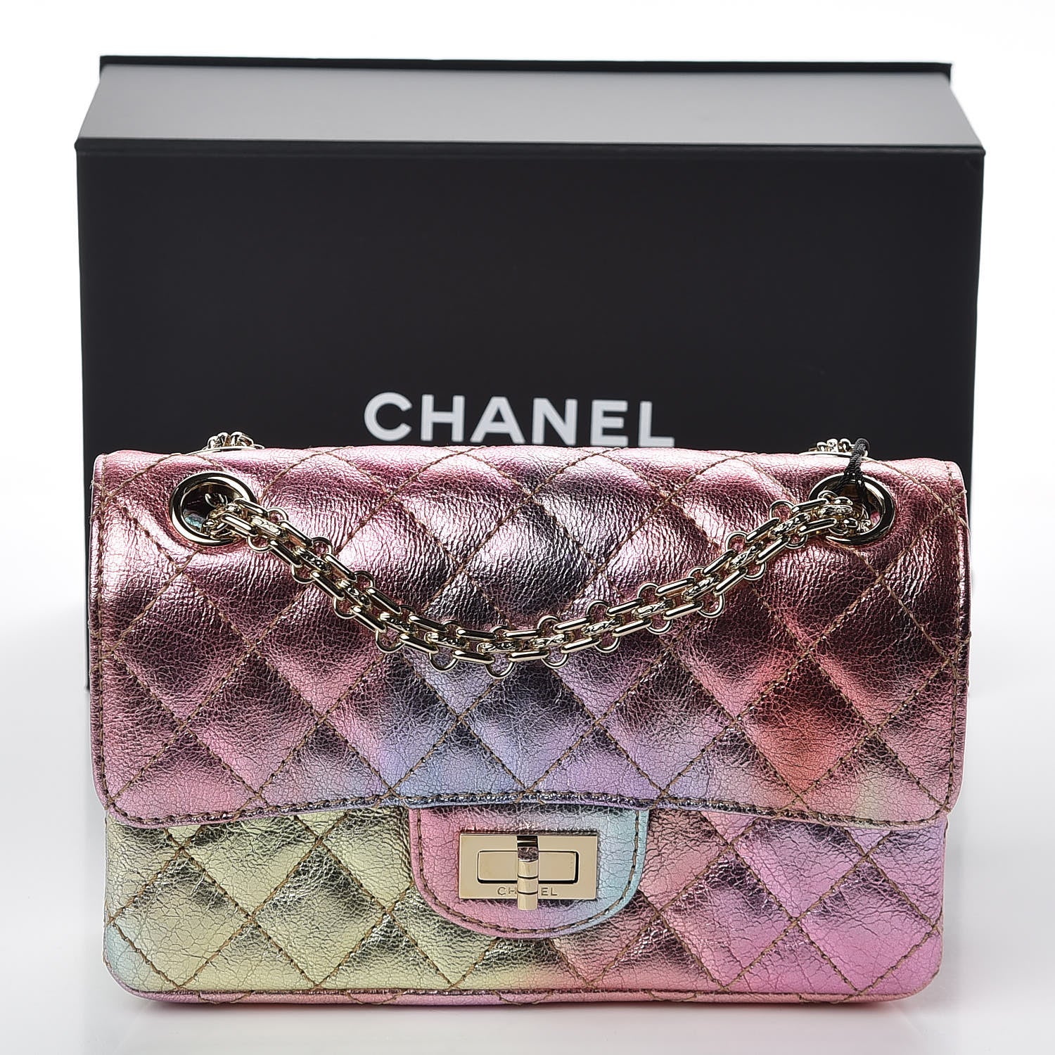 Chanel Metallic Goatskin Quilted Mini 2.55 Reissue Flap Multicolor 10 of 10